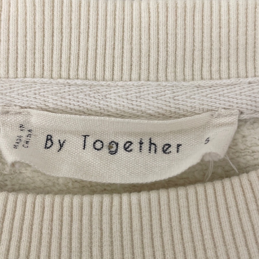 By Together Cream Rainbow Stripe Raglan Sweatshirt Pullover Women's S Boho Comfy - Picture 7 of 9